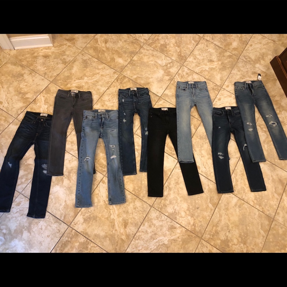 8 pair Boys Abercrombie Jeans size 9/10